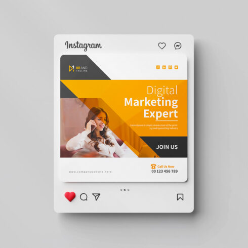 Business social media Instagram post design template cover image.
