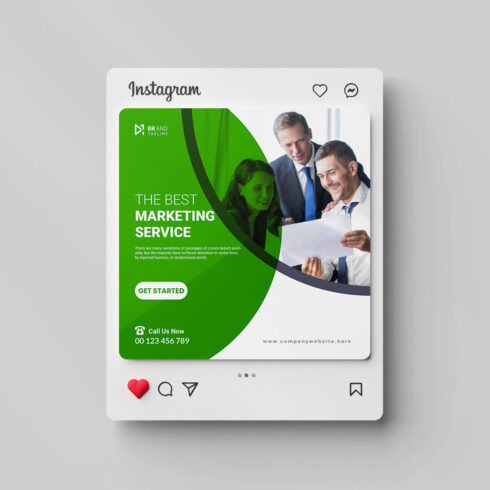 Business social media Instagram post design template cover image.