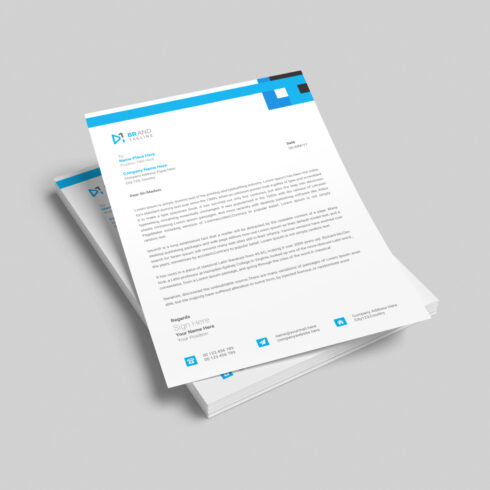 Business letterhead design template cover image.