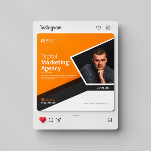 Digital marketing agency Instagram post and social media banner template design cover image.