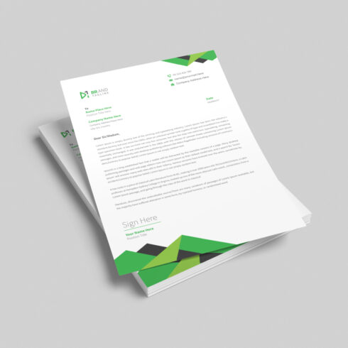 Professional business letterhead template design cover image.