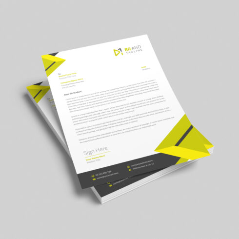 Business letterhead design template cover image.