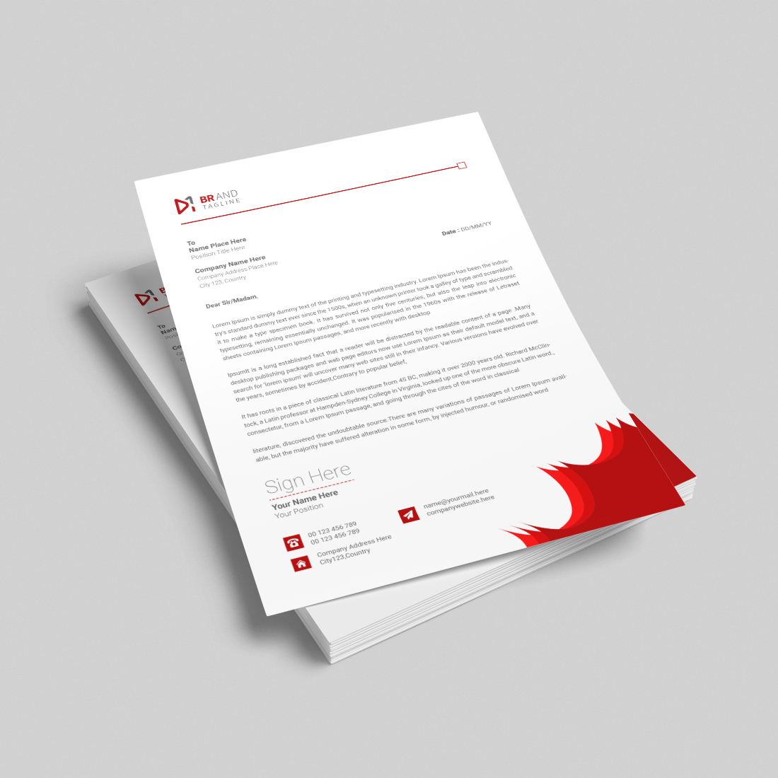 Professional creative elegant modern business letterhead design cover image.