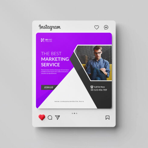 Corporate social media Instagram post design template cover image.