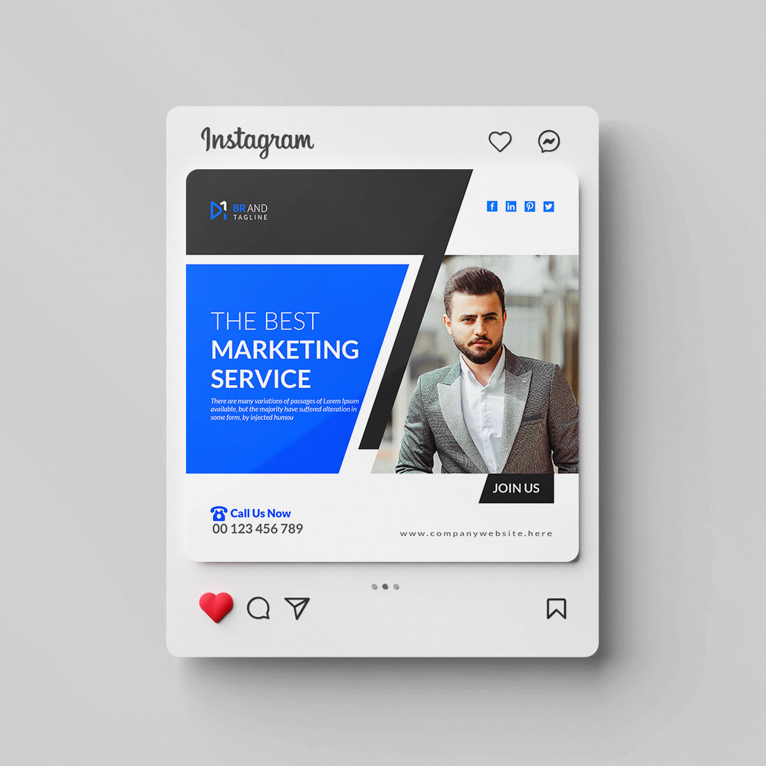 Business social media Instagram post design template - MasterBundles