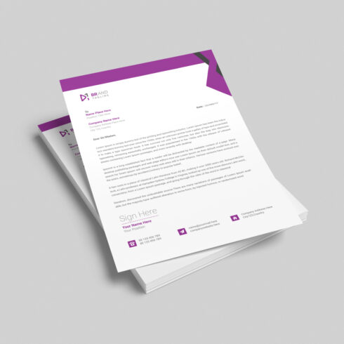 Corporate business style letterhead design template cover image.