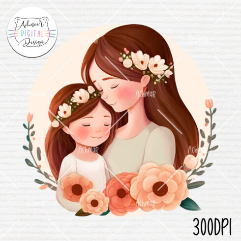 Mothers Day Illustration, Mom and Daughter cover image.