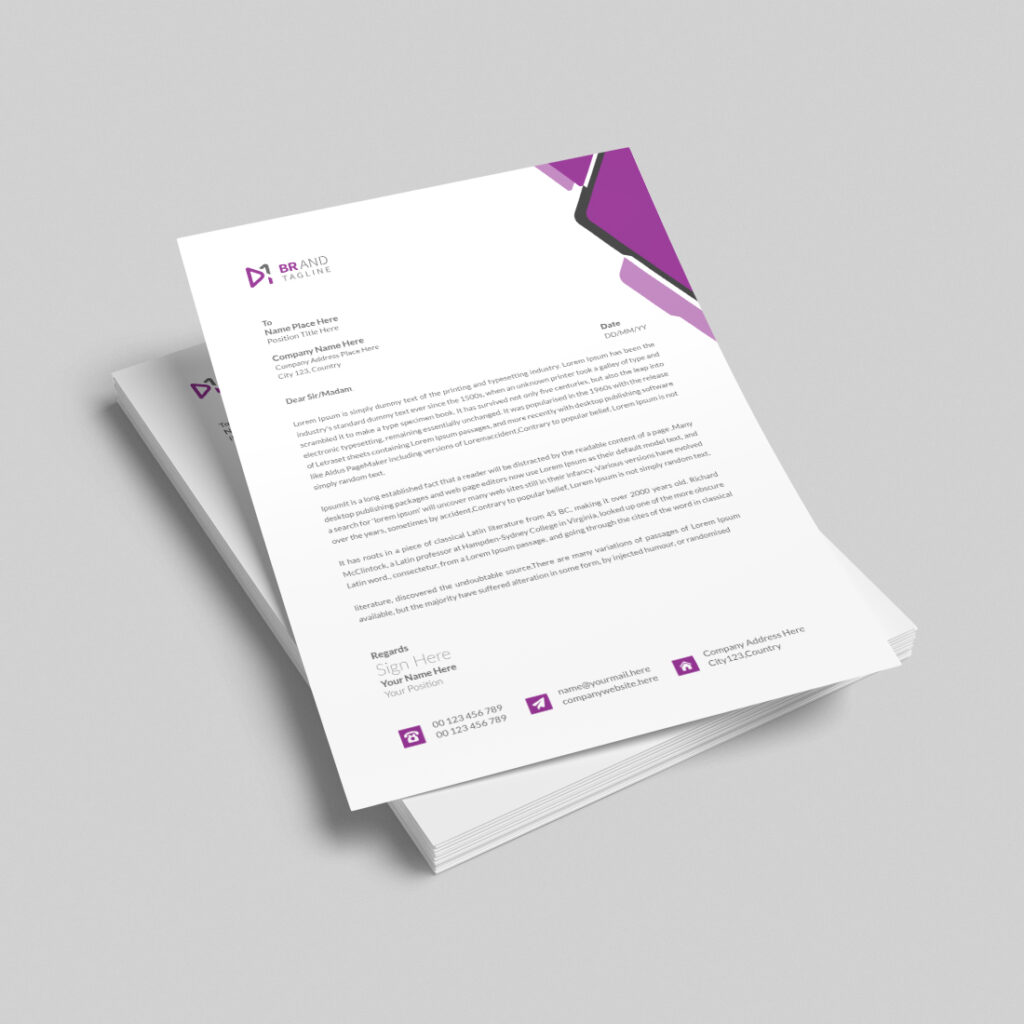 Minimalist style letterhead design template - MasterBundles