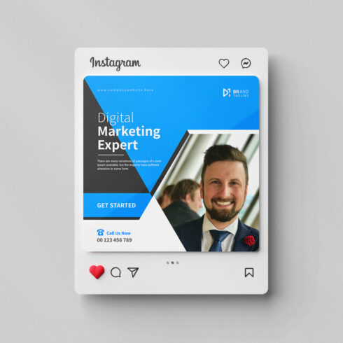 Corporate business flyer Instagram social media post design template cover image.