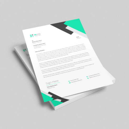 Modern company business letterhead design template cover image.