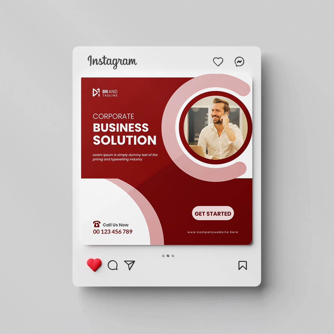 Digital marketing agency and corporate social media post template cover image.