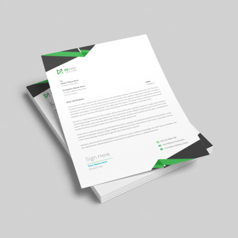 Modern corporate business letterhead design template cover image.