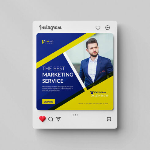 Corporate business social media Instagram post design template cover image.