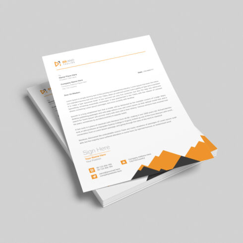 Business letterhead design template cover image.