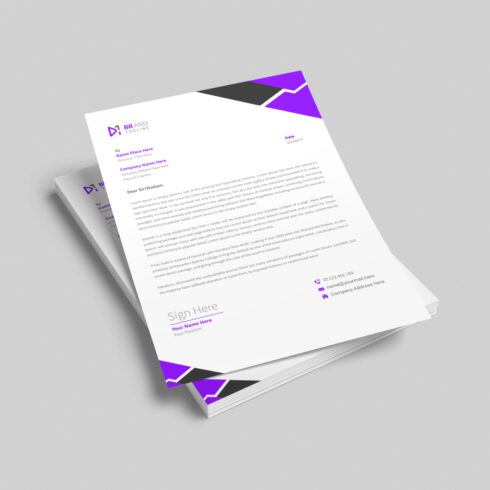 Modern company business letterhead template cover image.