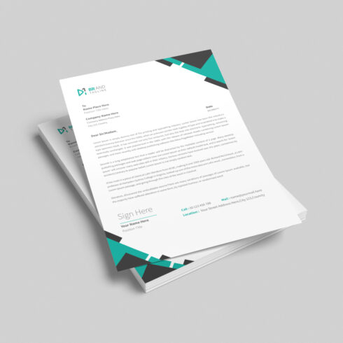 Professional creative elegant business letterhead design cover image.