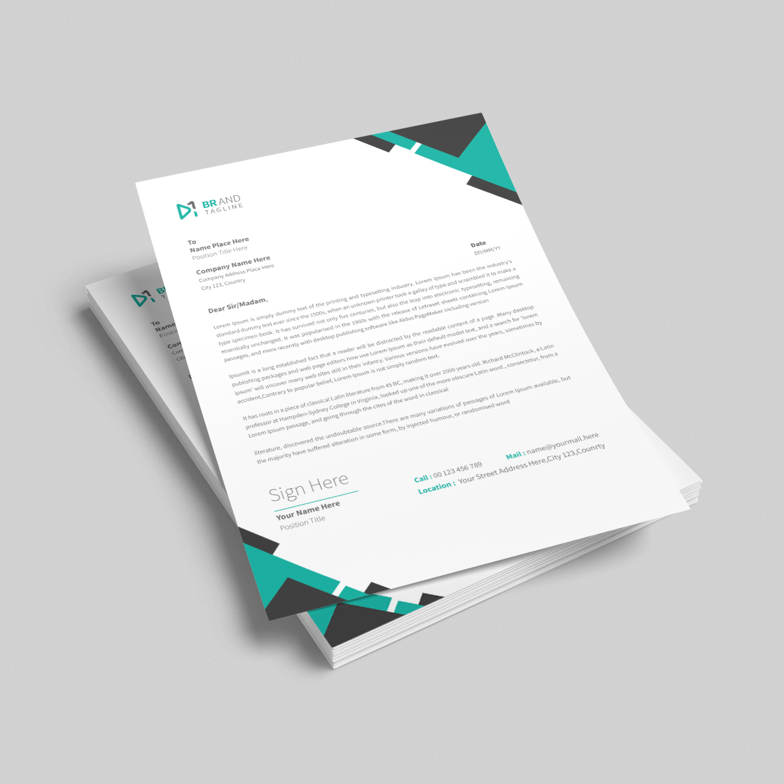 Professional creative elegant business letterhead design 