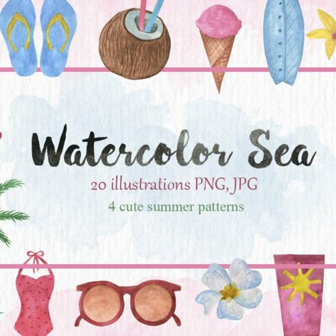 Watercolor Sea Vintage set cover image.