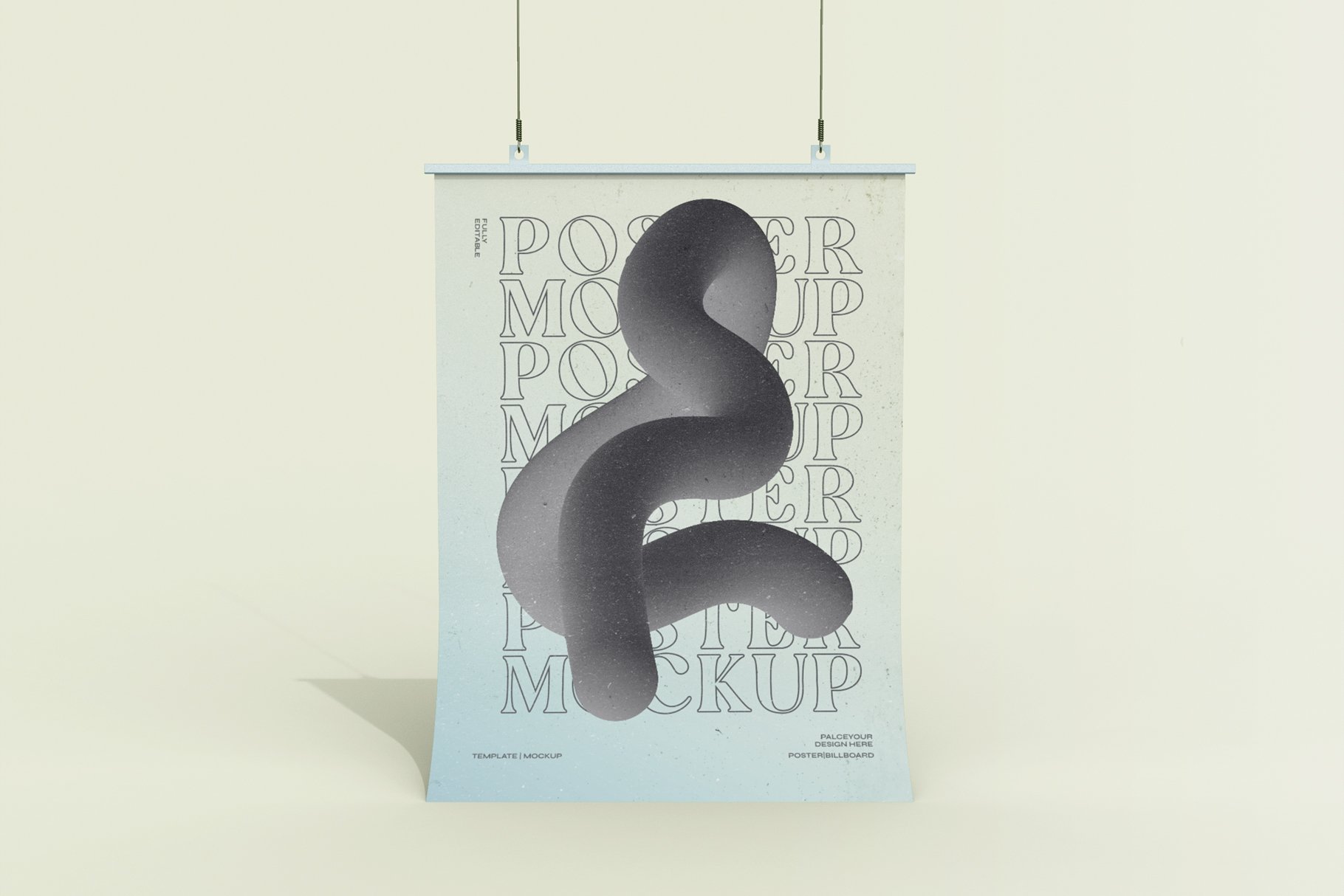 3d Hanging Poster Mockup cover image.