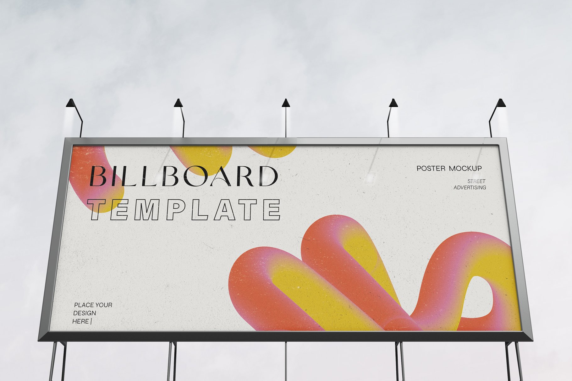 3d Advertising Billboard Mockup preview image.