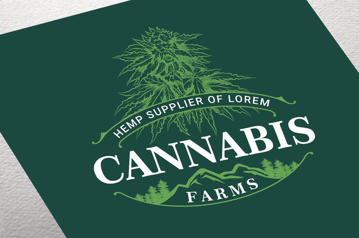 Cannabis logo vector preview image.