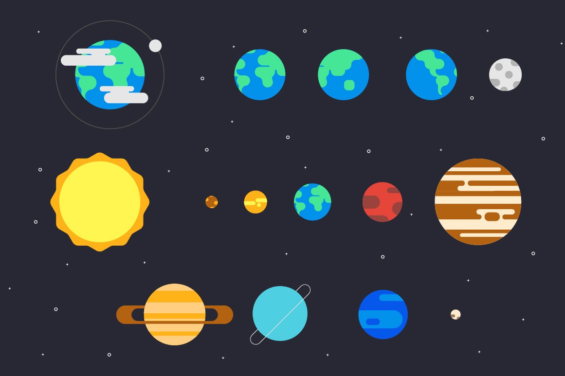 Minimal Flat Planets of Solar System cover image.