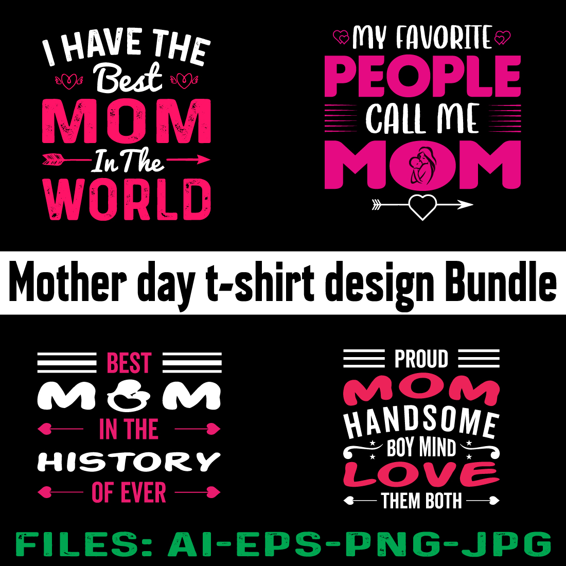 8 Mother day t shirt Design, Vector, Template preview image.