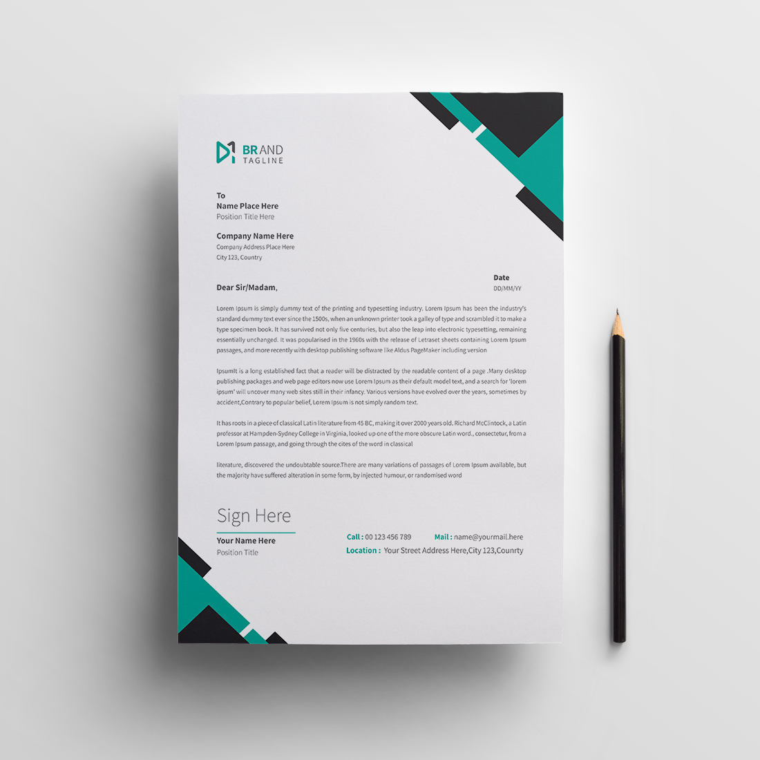 Professional creative elegant business letterhead design 