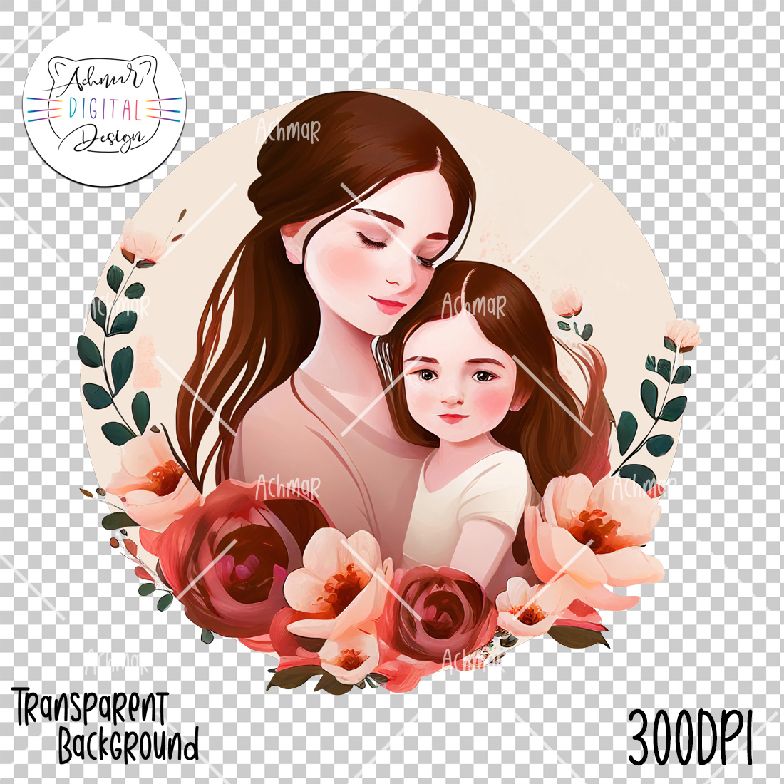 Mother's Day Design, Mom and Daughter preview image.