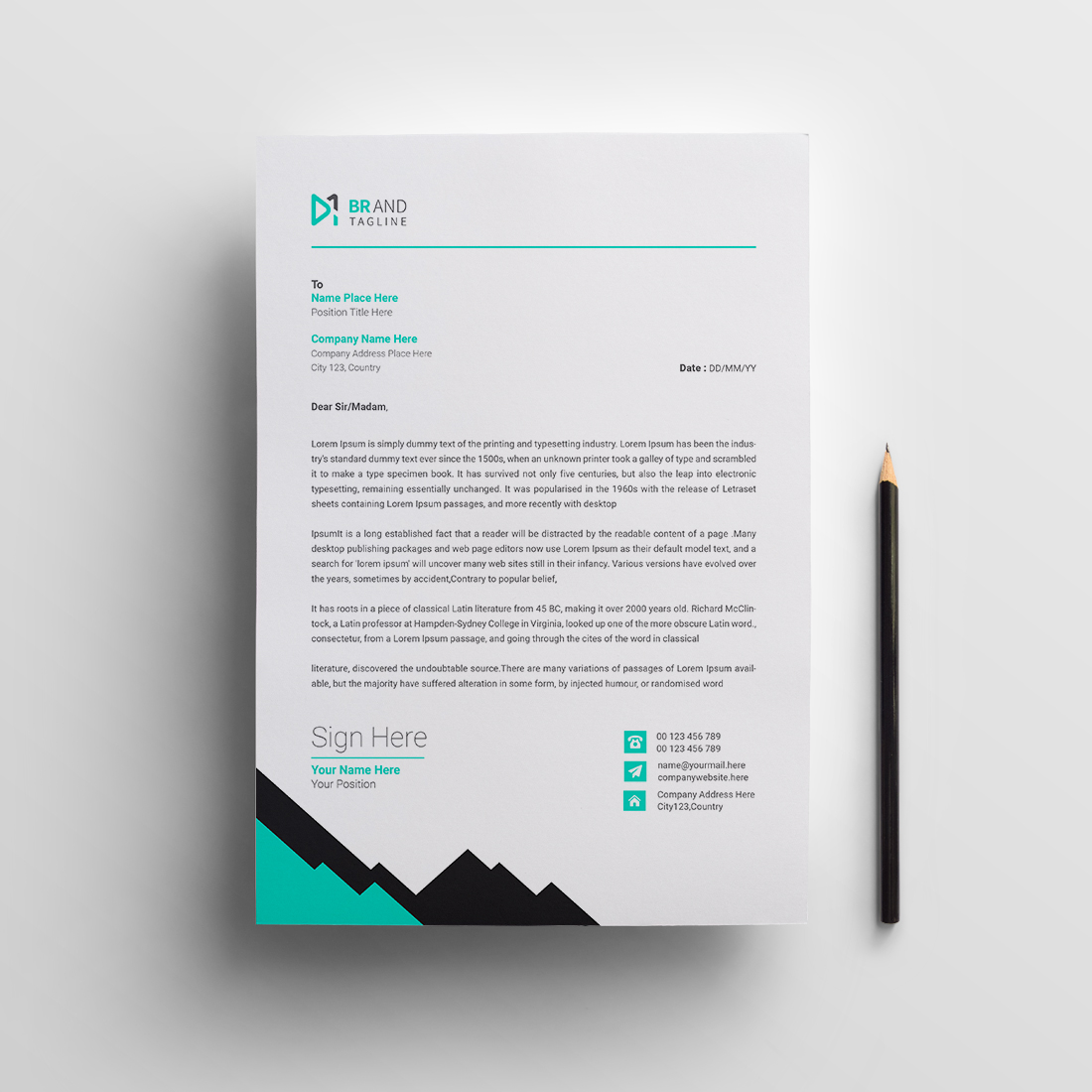 Professional business letterhead template preview image.