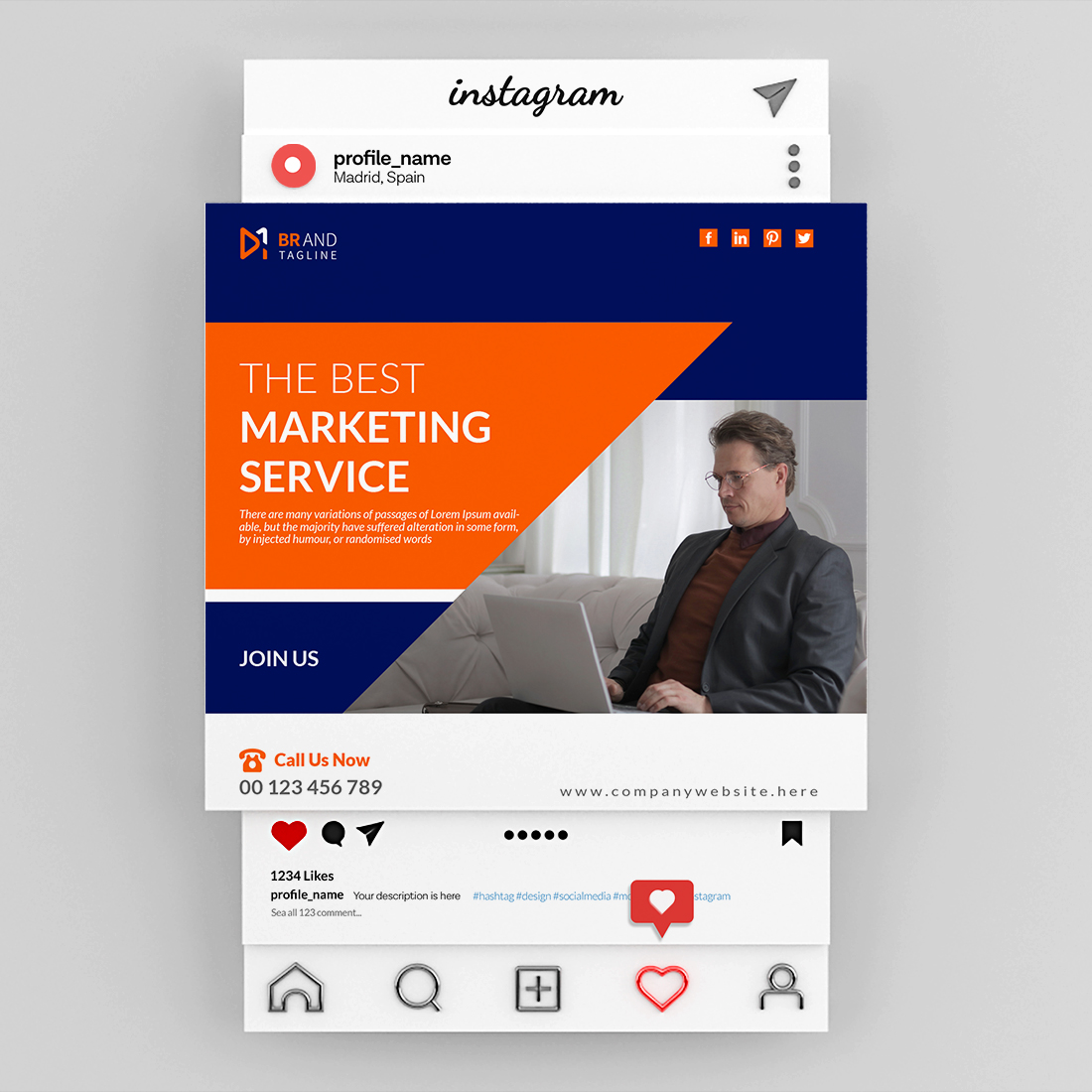 Digital marketing social media and Instagram post banner template design preview image.