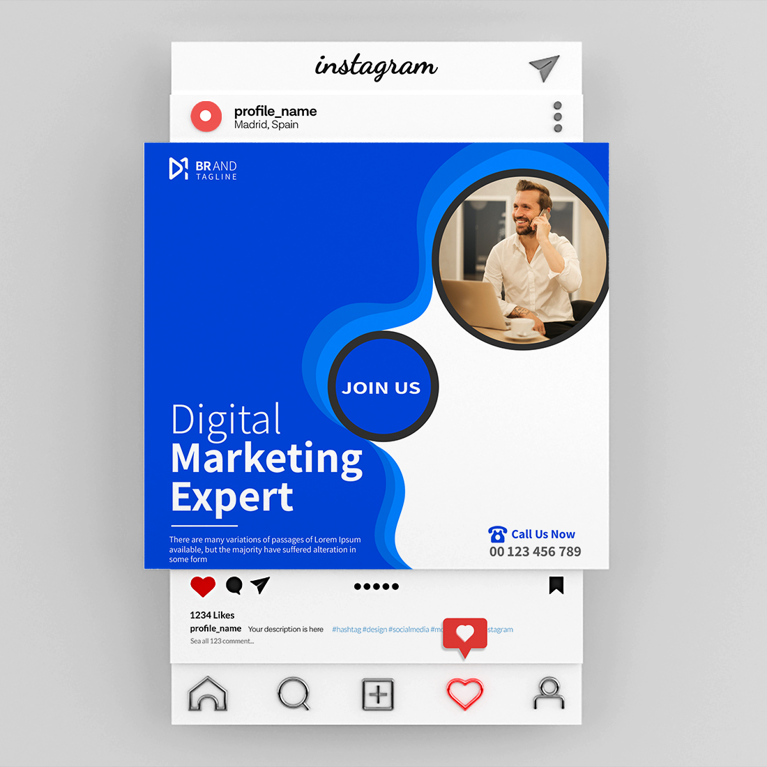 Creative marketing agency corporate business Instagram social media post banner preview image.