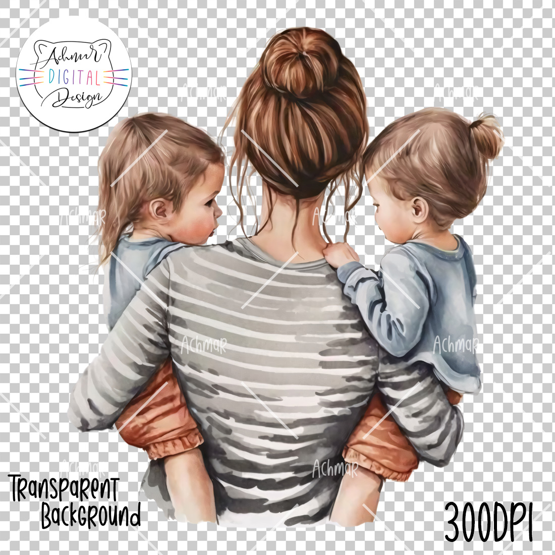 Mother's Day gift watercolor design preview image.