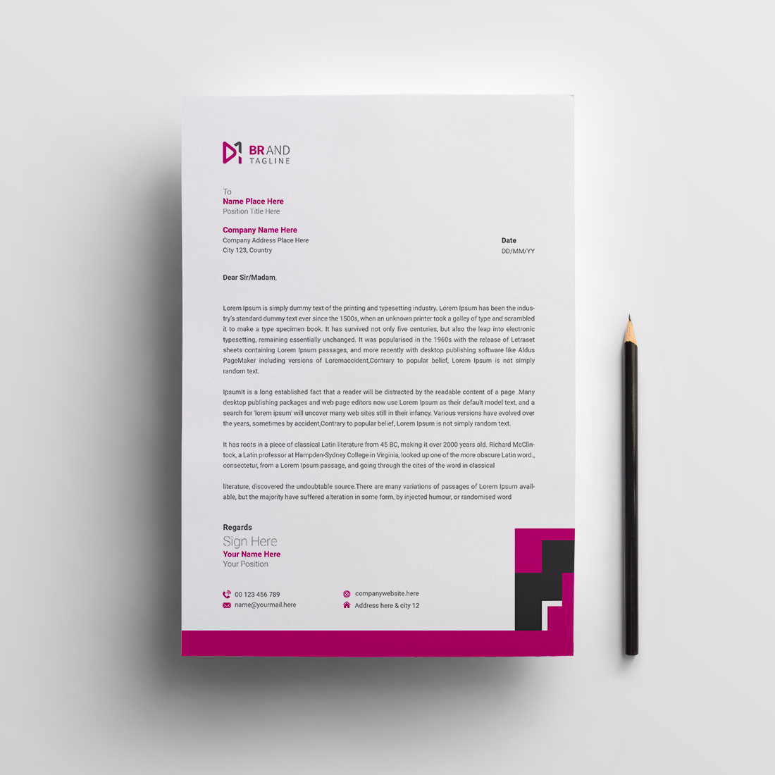 Professional creative letterhead template design for your business preview image.