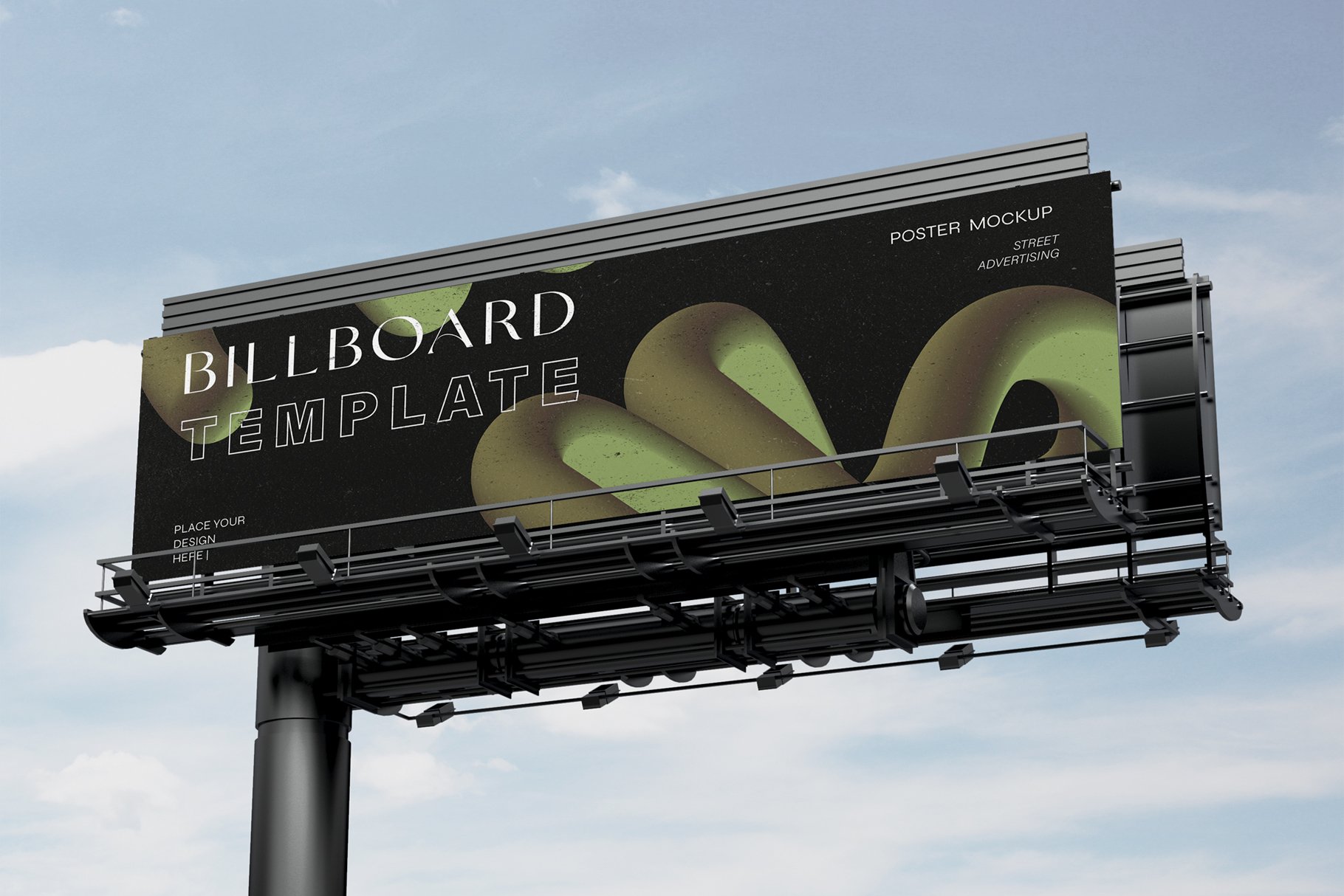 3d Outdoor Billboard Mockup preview image.