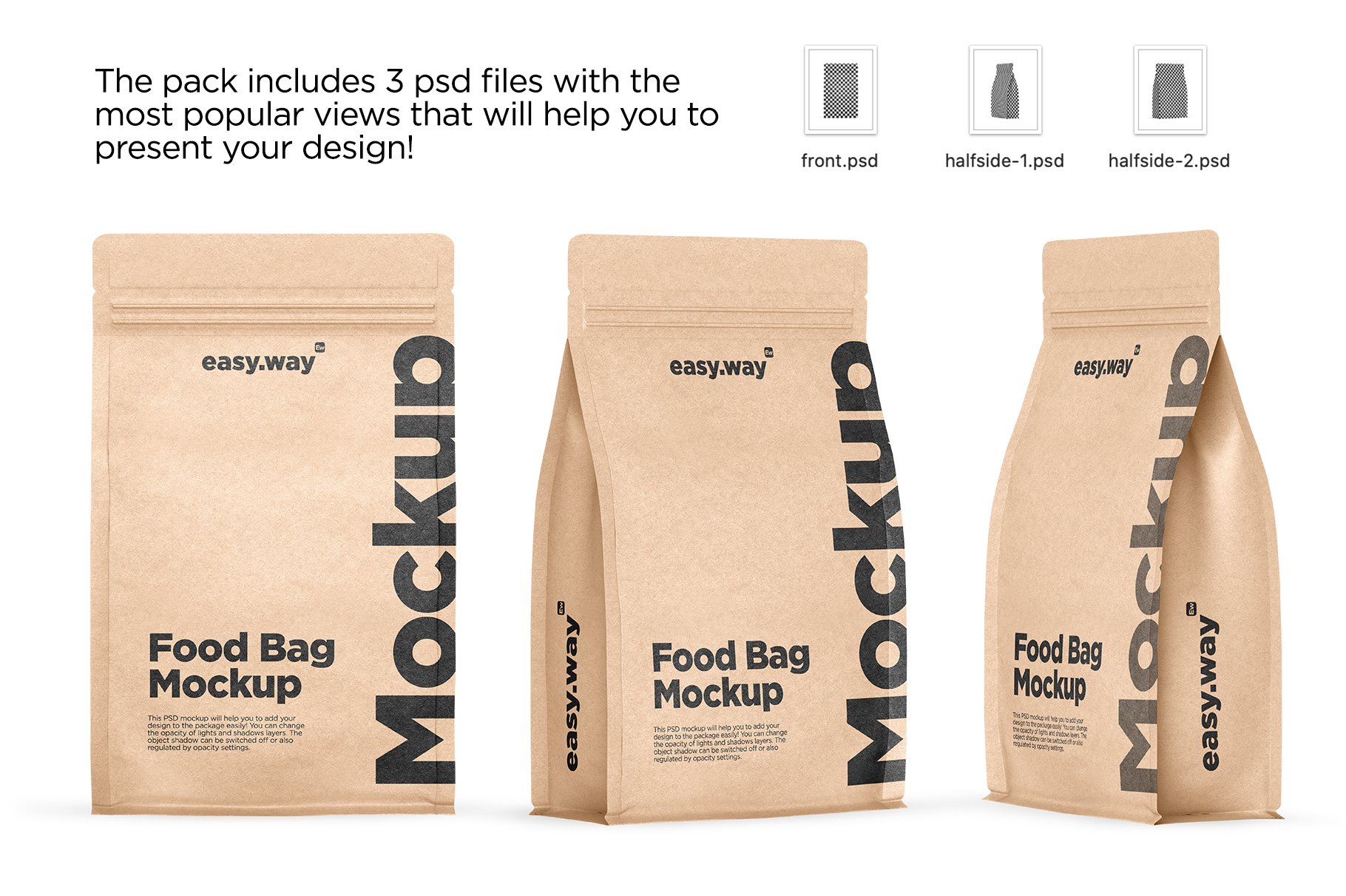 Paper Coffee Bag Mockup preview image.