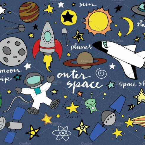 Hand Drawn Outer Space Illustrations cover image.