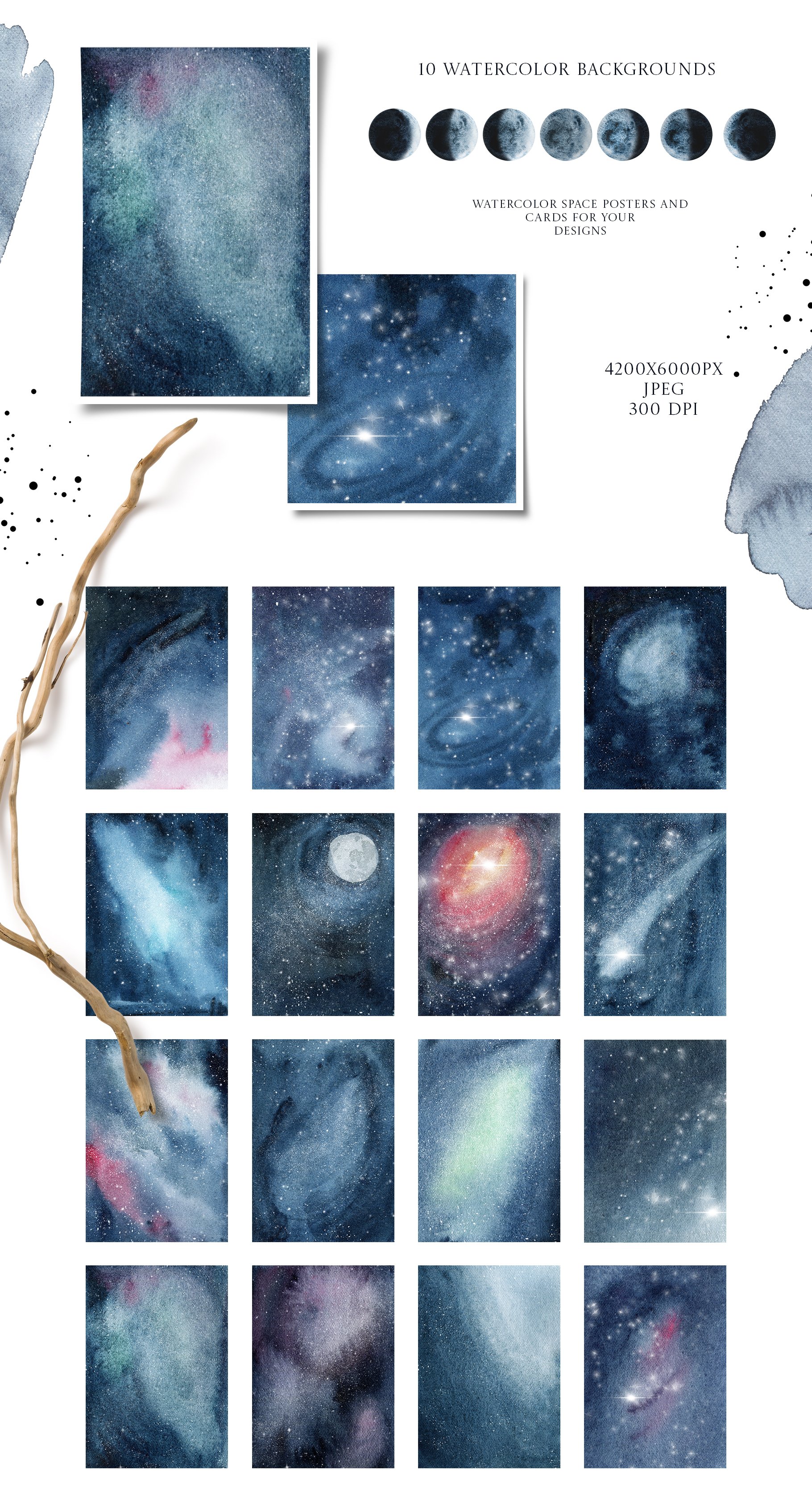 Star Constellation Zodiac watercolor preview image.