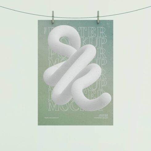 3d Hanging Poster Mockup cover image.