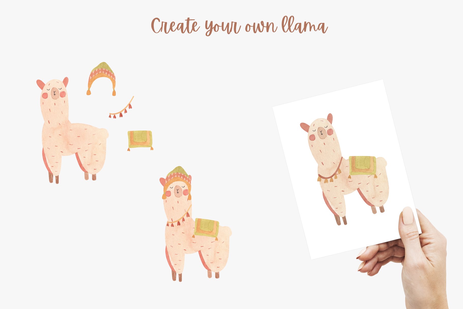 Llama & Friends Clipart preview image.