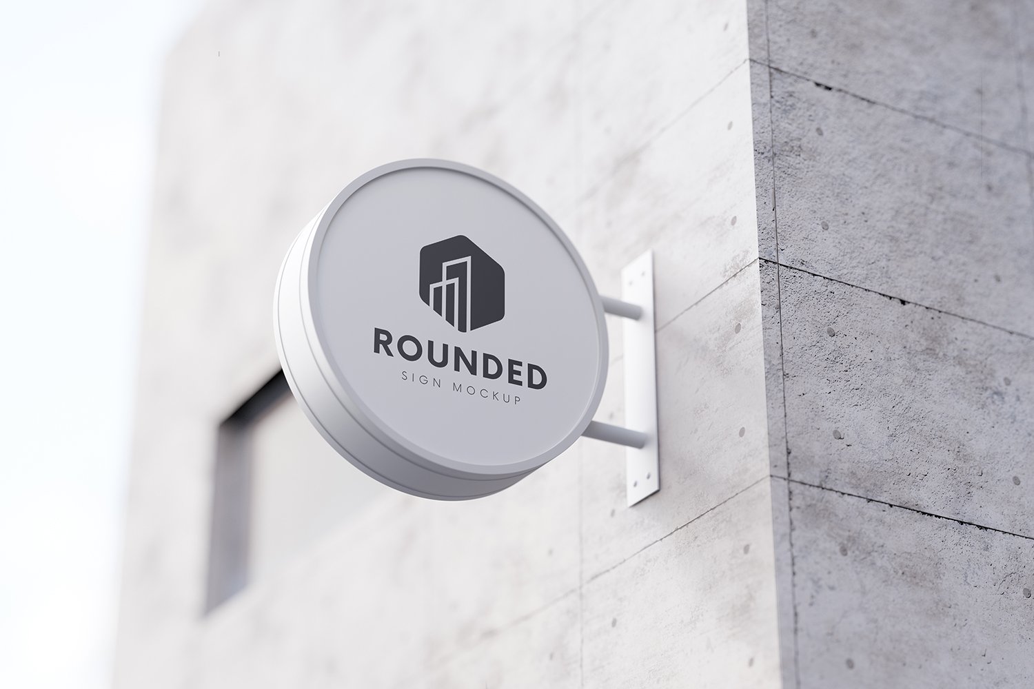 Round Wall Mounted Sign Mockups preview image.