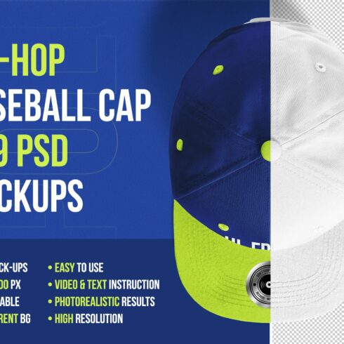 Hip-Hop Baseball Cap Mockups cover image.