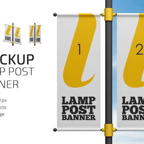 Lamp Post Banner Mockup Set cover image.