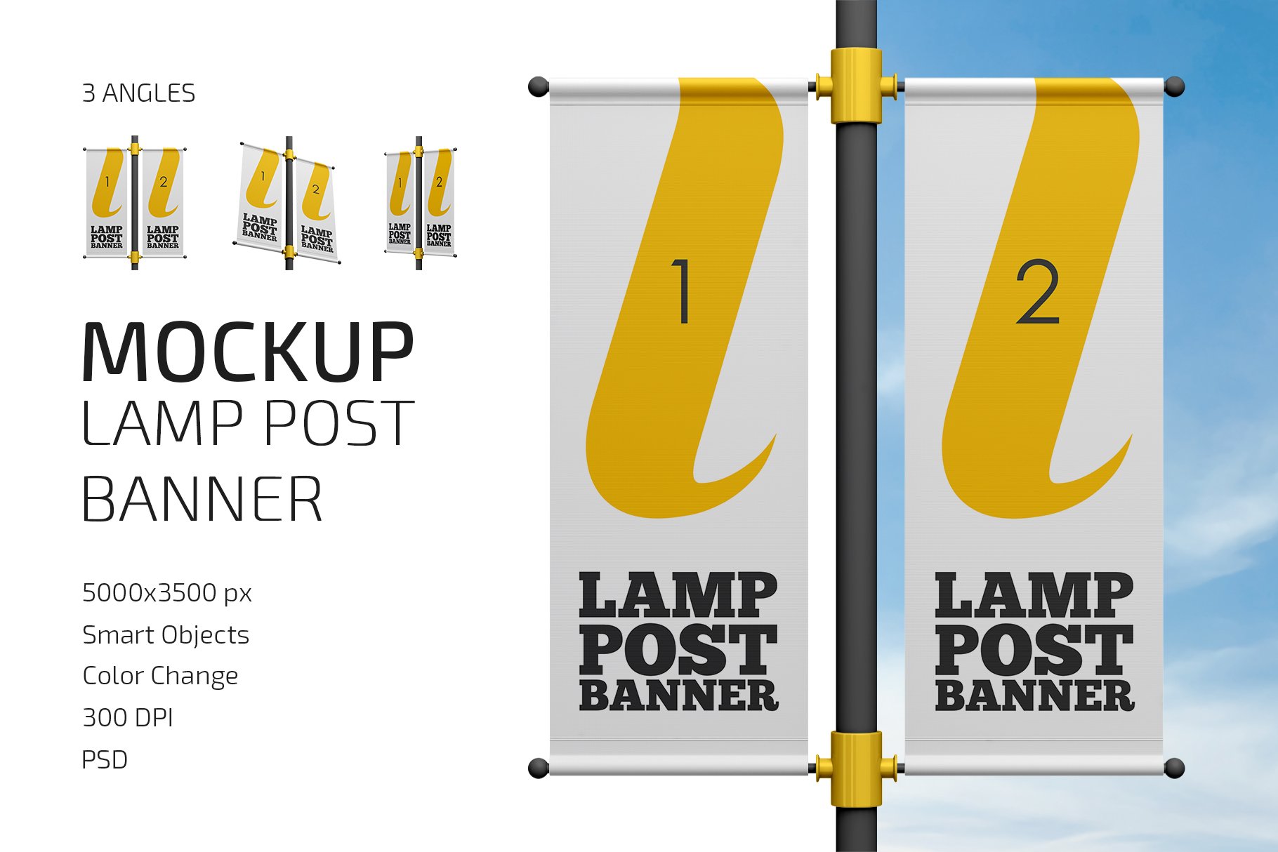 Lamp Post Banner Mockup Set cover image.