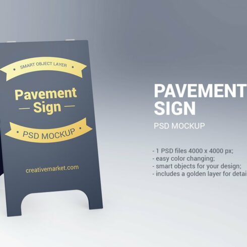 Pavement Sign Mockup cover image.