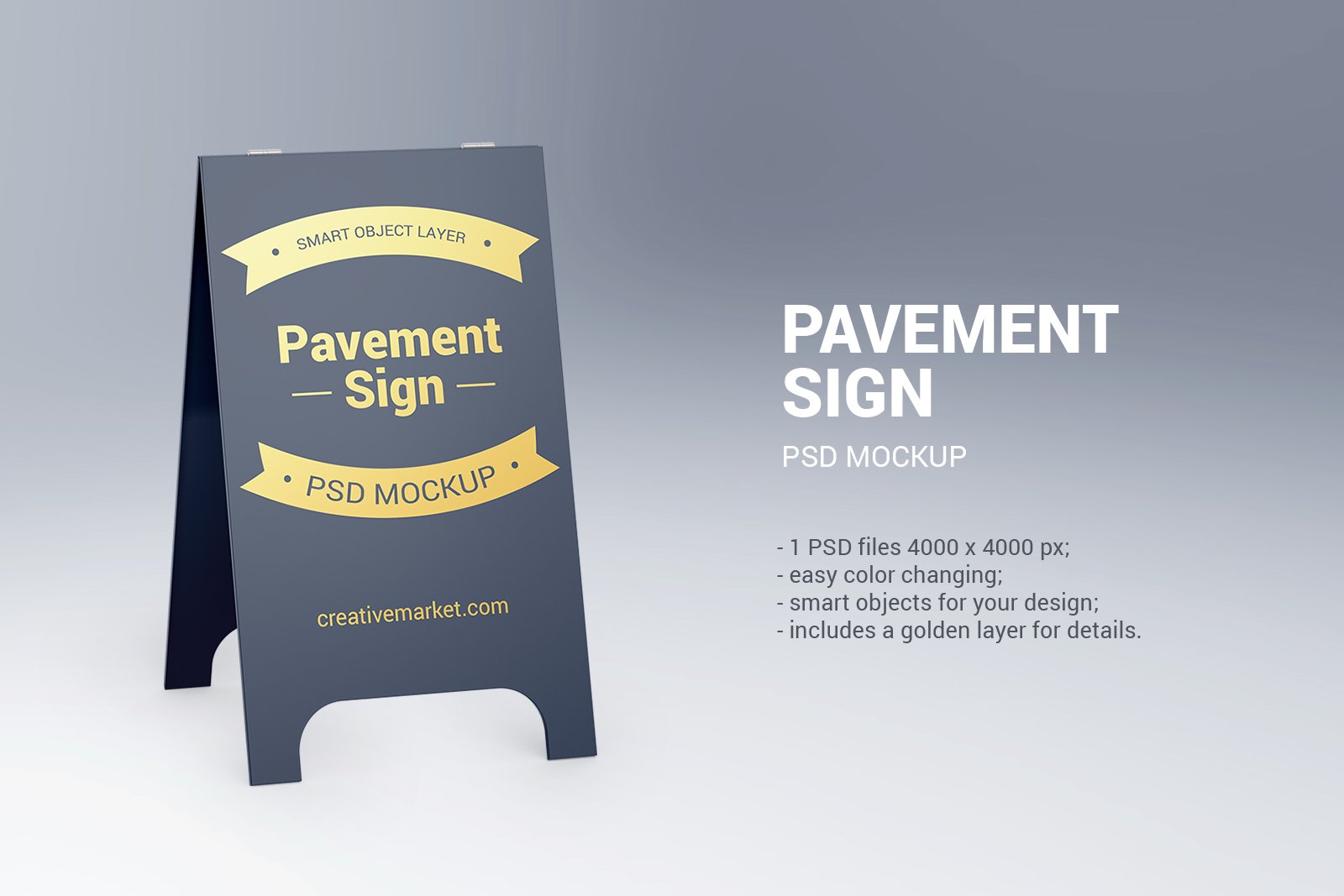 Pavement Sign Mockup cover image.