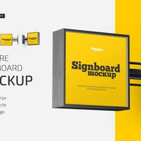 Square Signboard Mockup Set cover image.