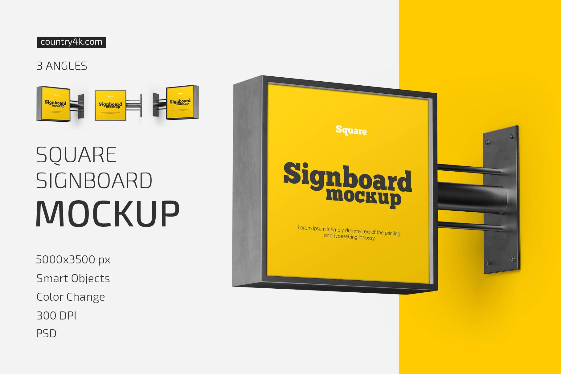 Square Signboard Mockup Set cover image.