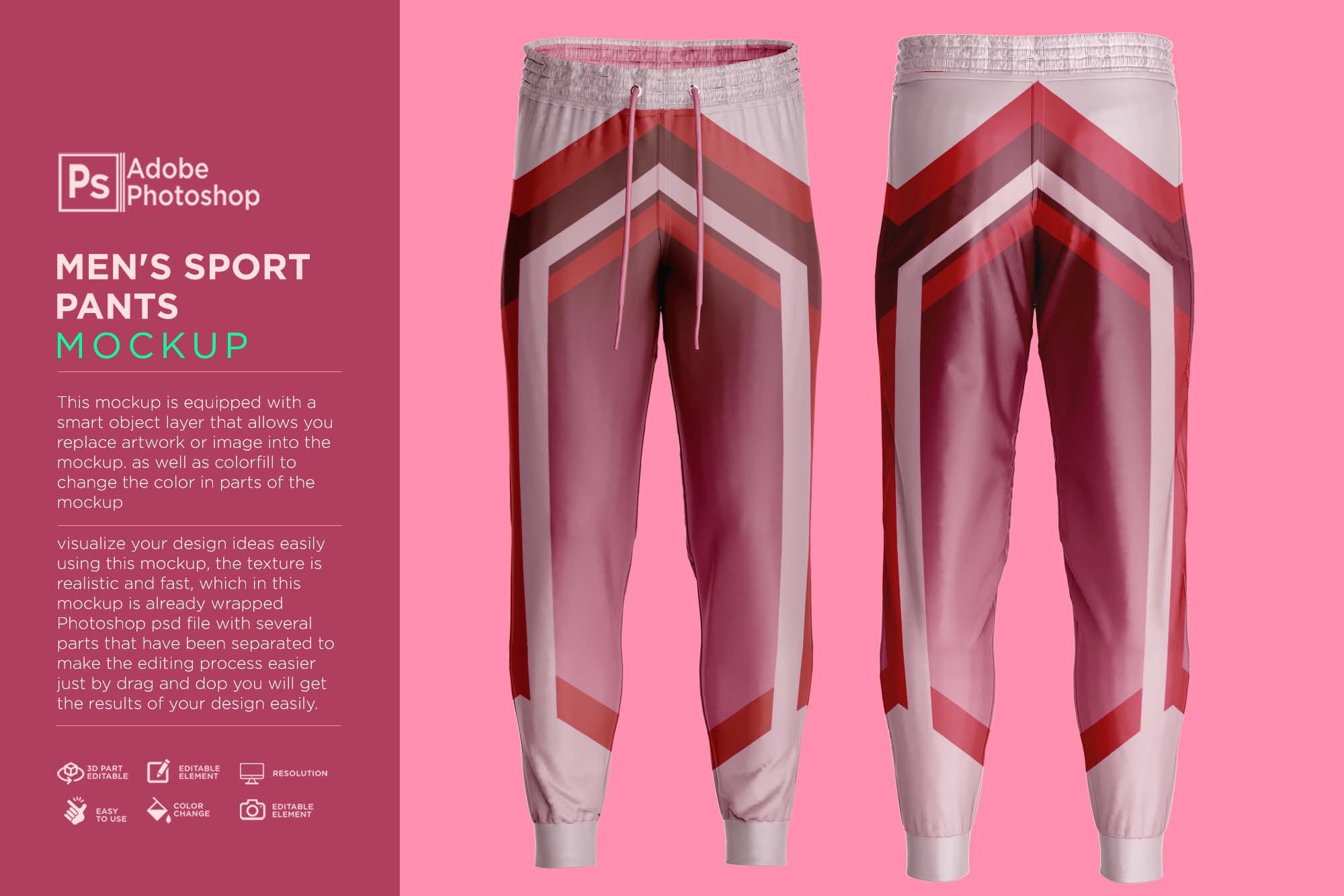 Men's Sport Pants Mockup cover image.
