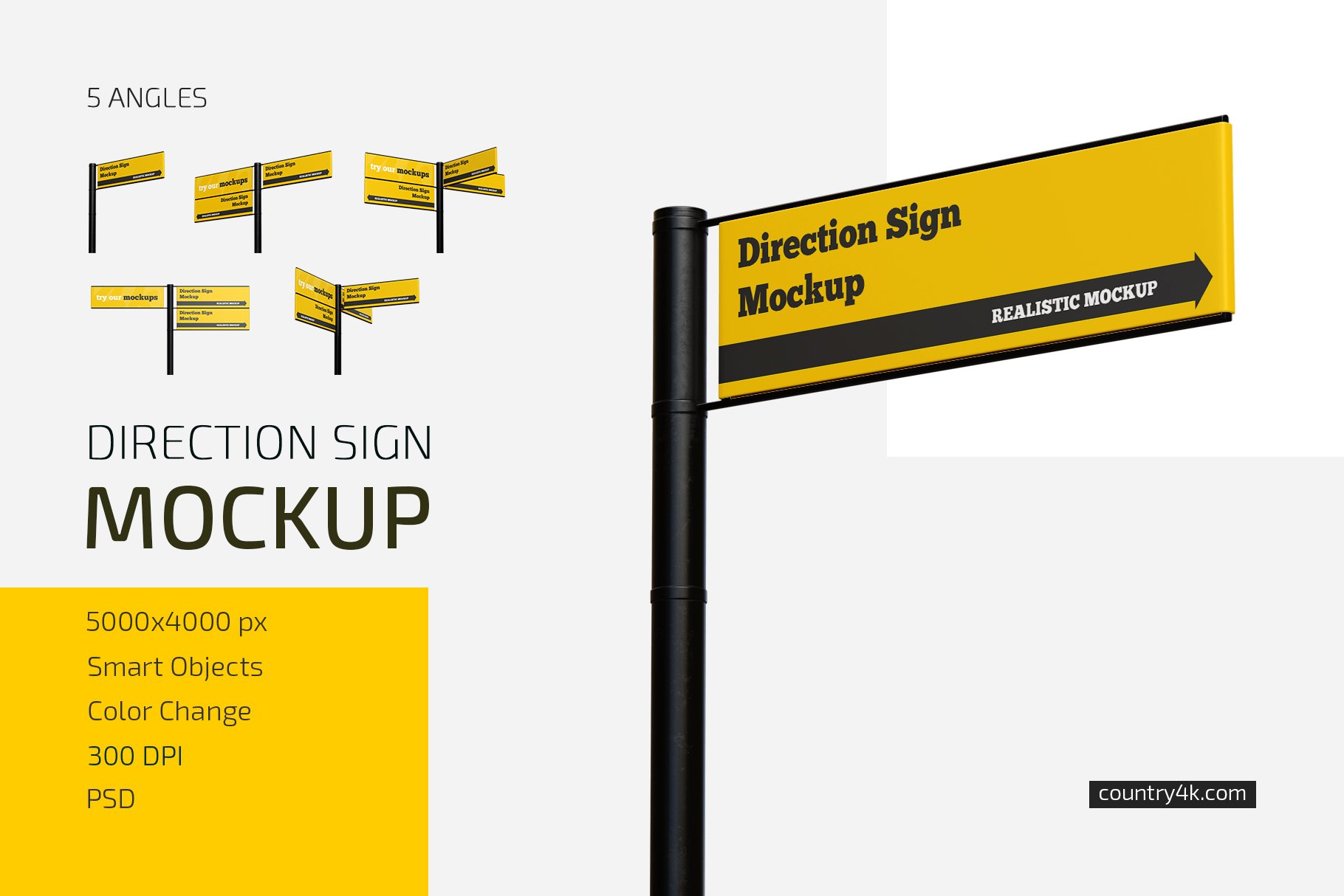 Direction Sign Mockup Set cover image.